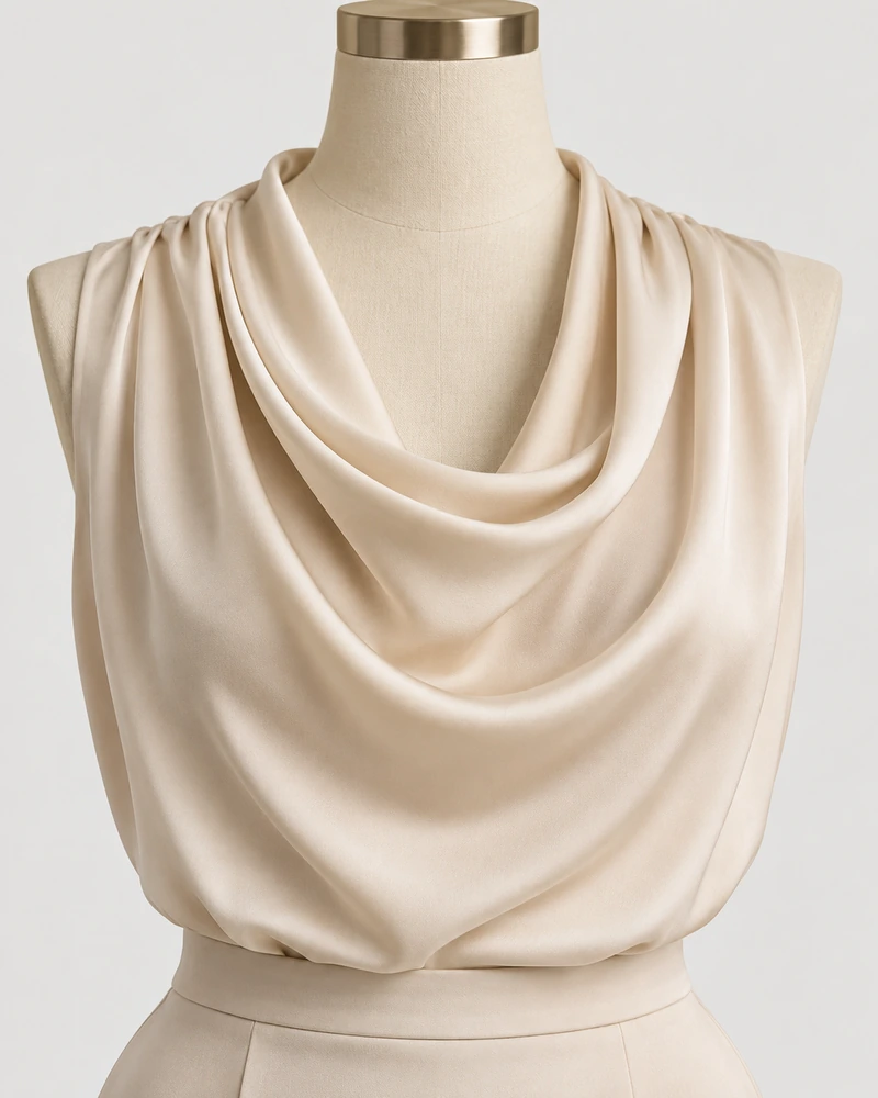 Gola Drapeada — Peça em blusa